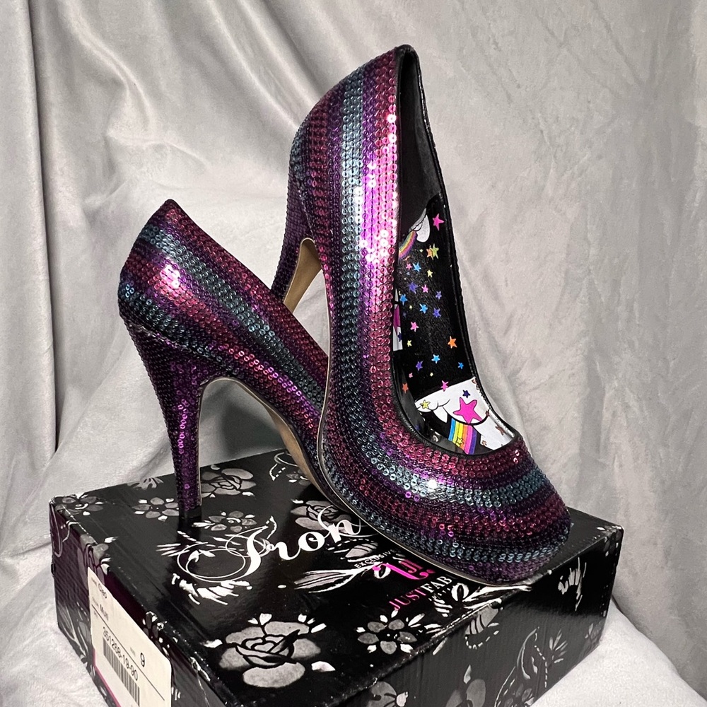 Cleo | Iron Fist x Just Fab | Sequin Platform Heels